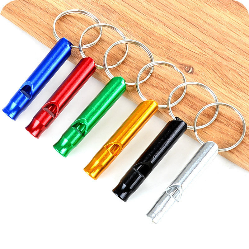 An aluminum alloy whistle with a key ring 3