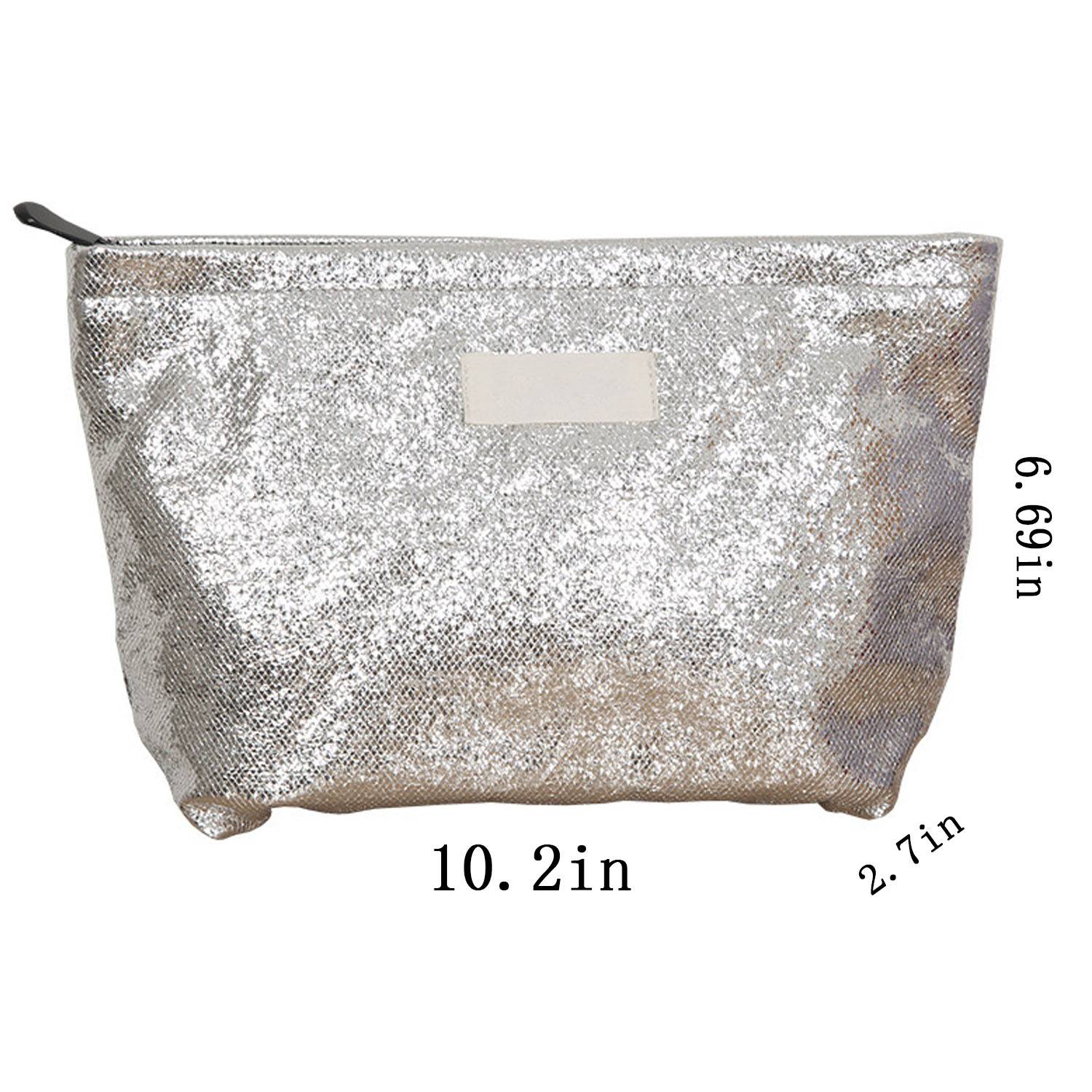 Customizable Silver cosmetic pouch 2