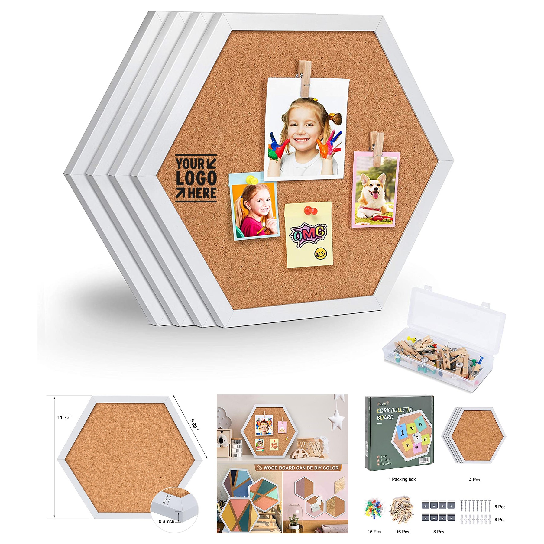 15.7 x 12 Inches Cork Board Bulletin Board 2