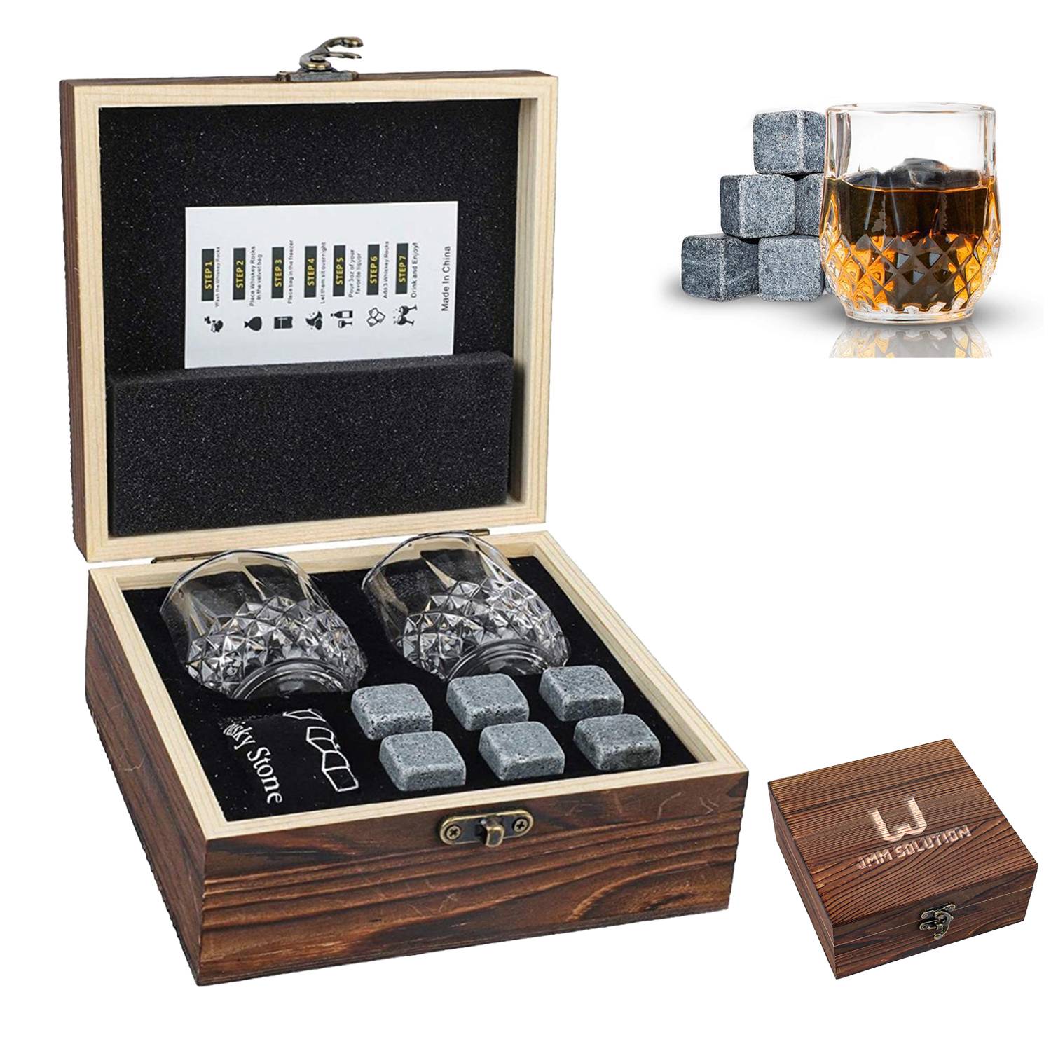 Whiskey Glass Set With Wooden Gift Box 9