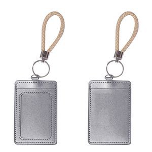 Key Ring PU Leather 2 Pockets Card Holder 15