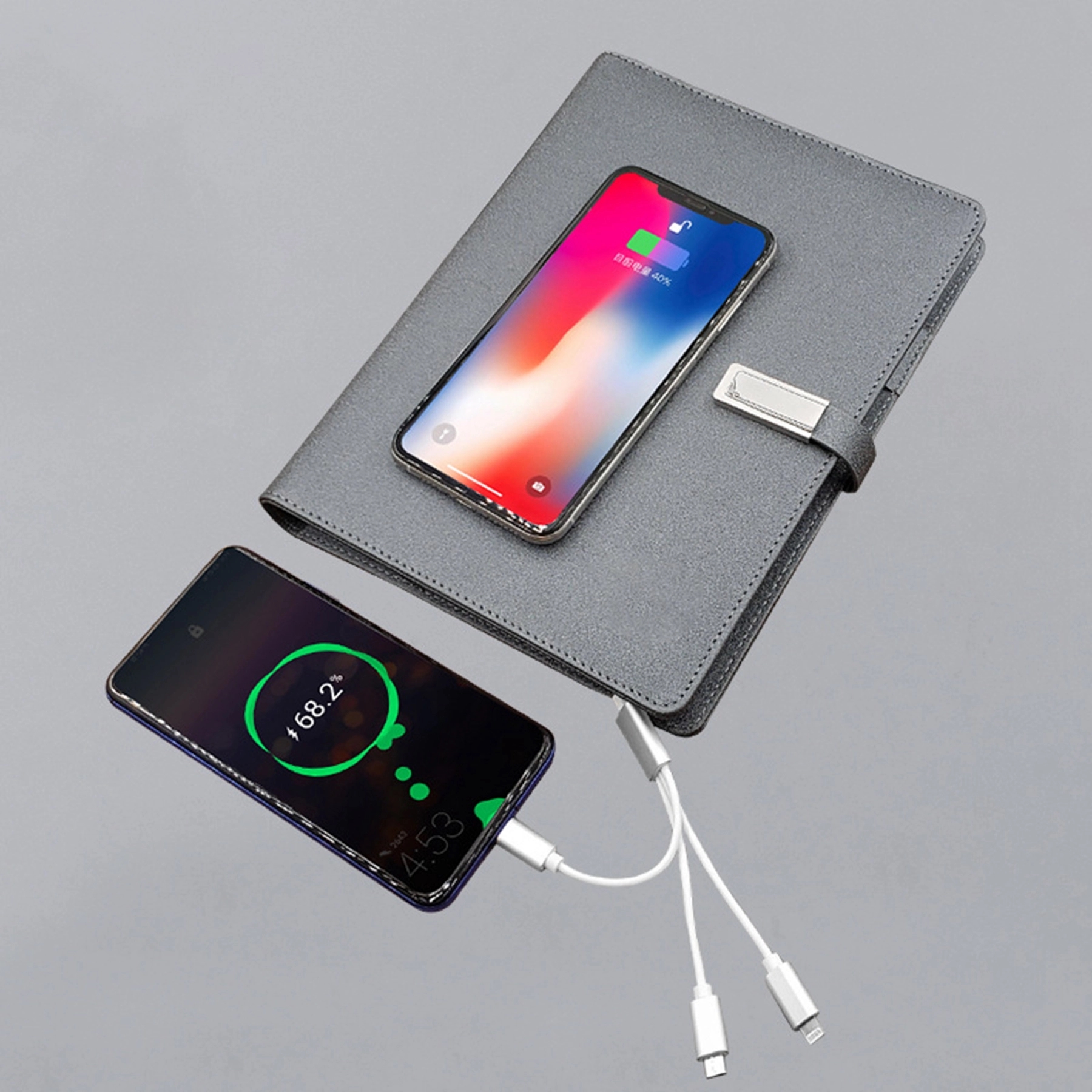 3 in 1 8000 mAh Wireless Power Bank A5 Notebook Gift Set 4