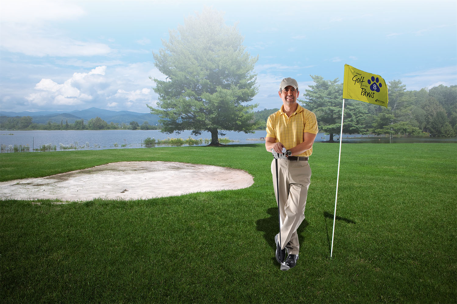 Golf Flag with Tube Single-Sided 3
