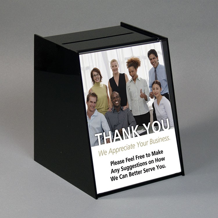 Black Acrylic Registration Box with 8 5"w x 11"h Sign Area