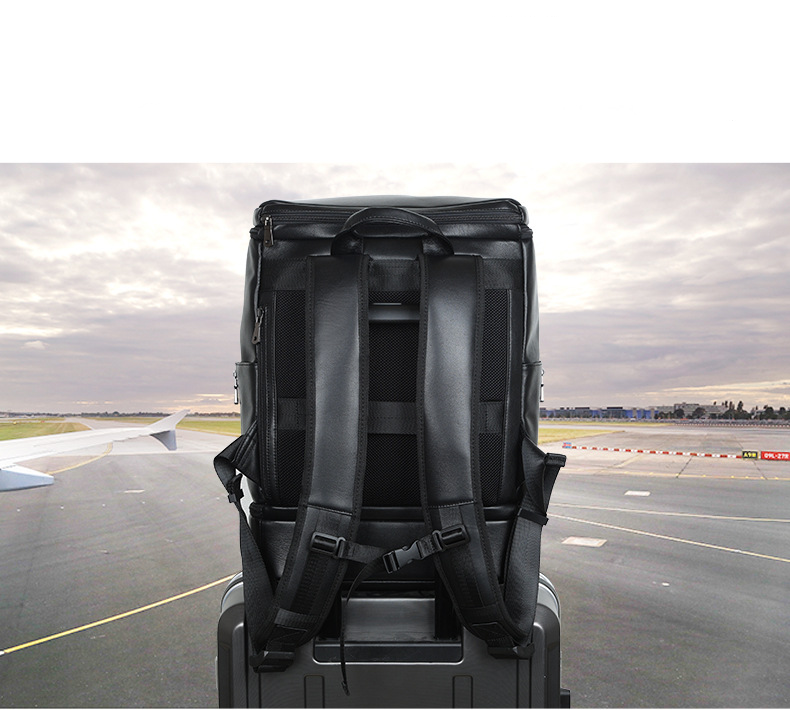 Leather Backpack Casual Travel Daypack with Shoe Compartment 7