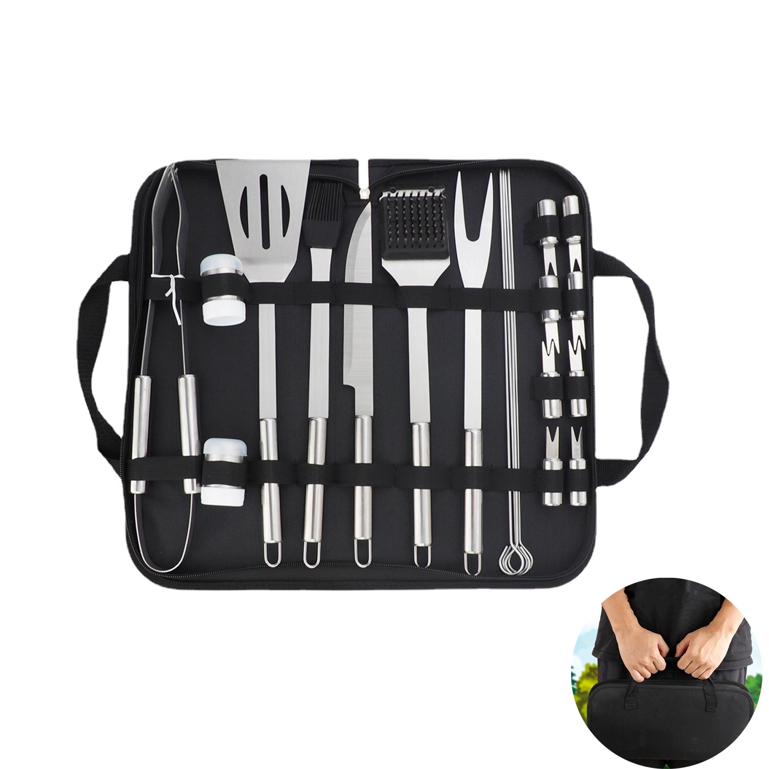 21Pcs BBQ Stainless Steel Grill Set 3
