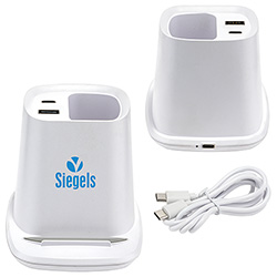 Annex Wireless Charging Stand with Dual Ports & Pen Holder 8