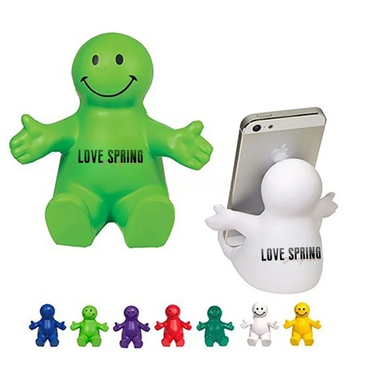 Squeezable Stress Reliever Colorful Smiley Face Phone Holder 6