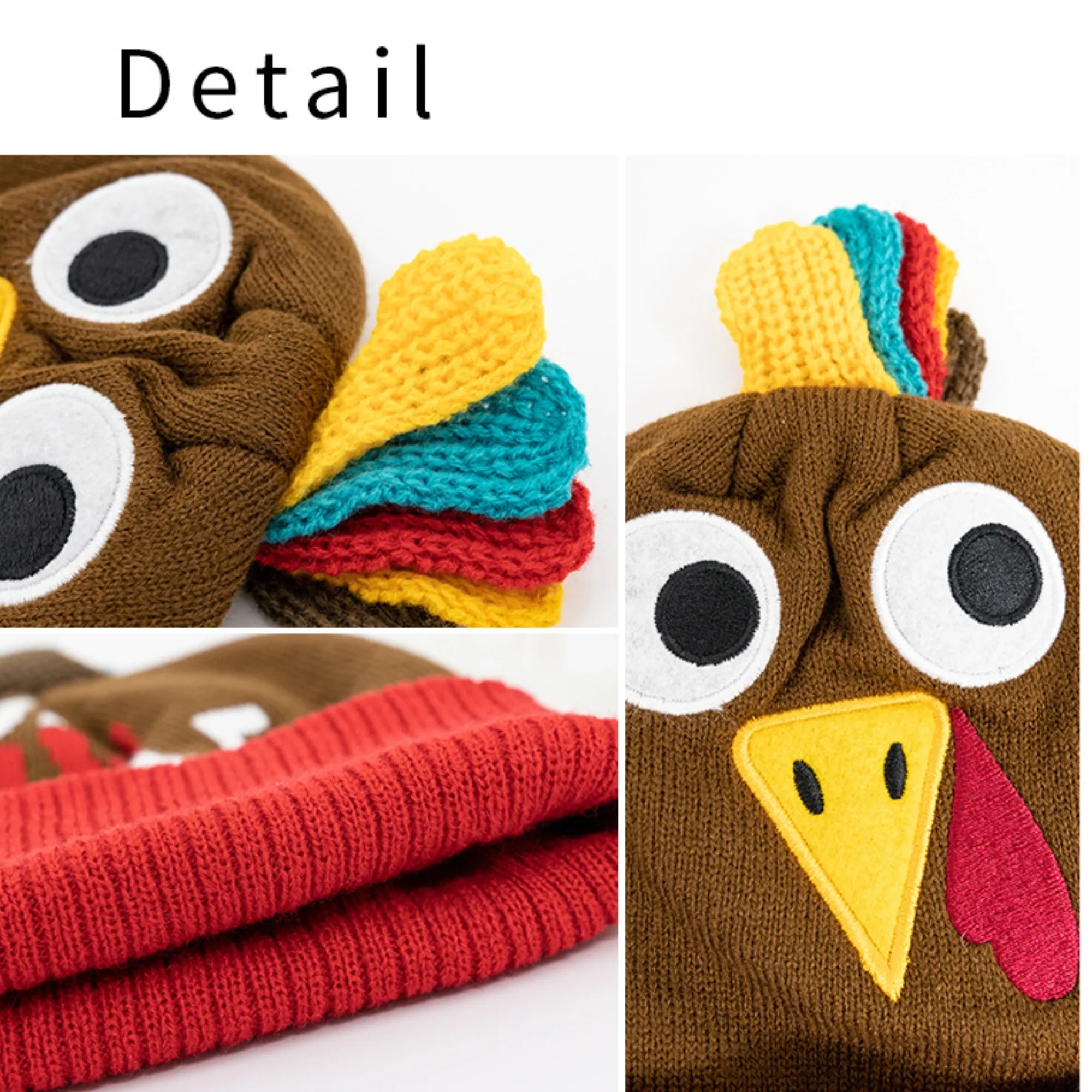 Festive Turkey Knit Cap, Fun Style, Seasonal Gift 5