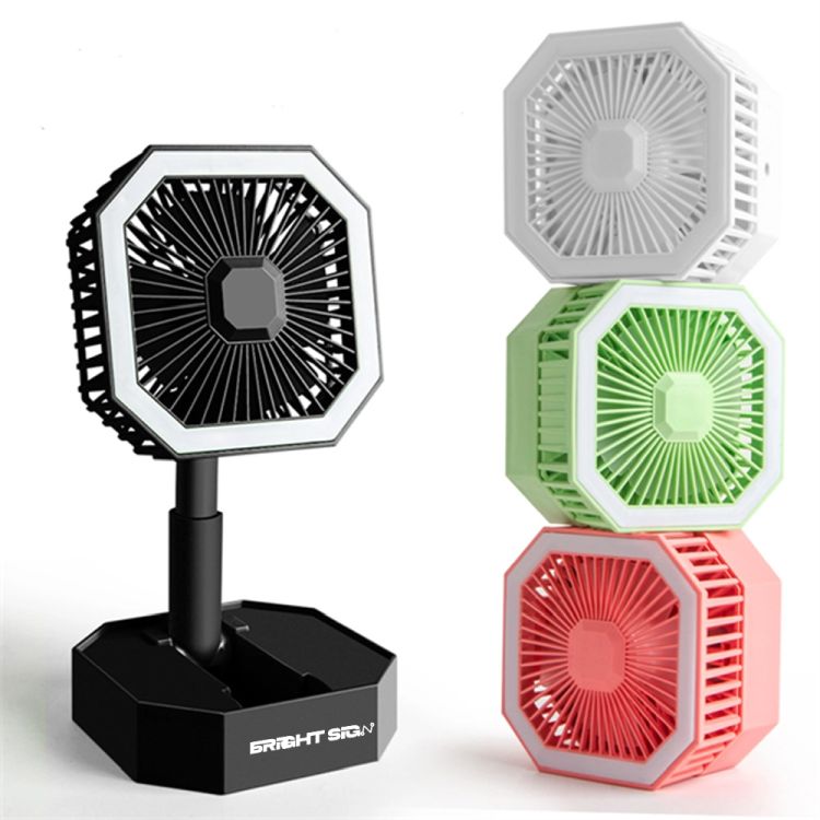 Foldable LED Fan with Lamp & Desktop Base 2
