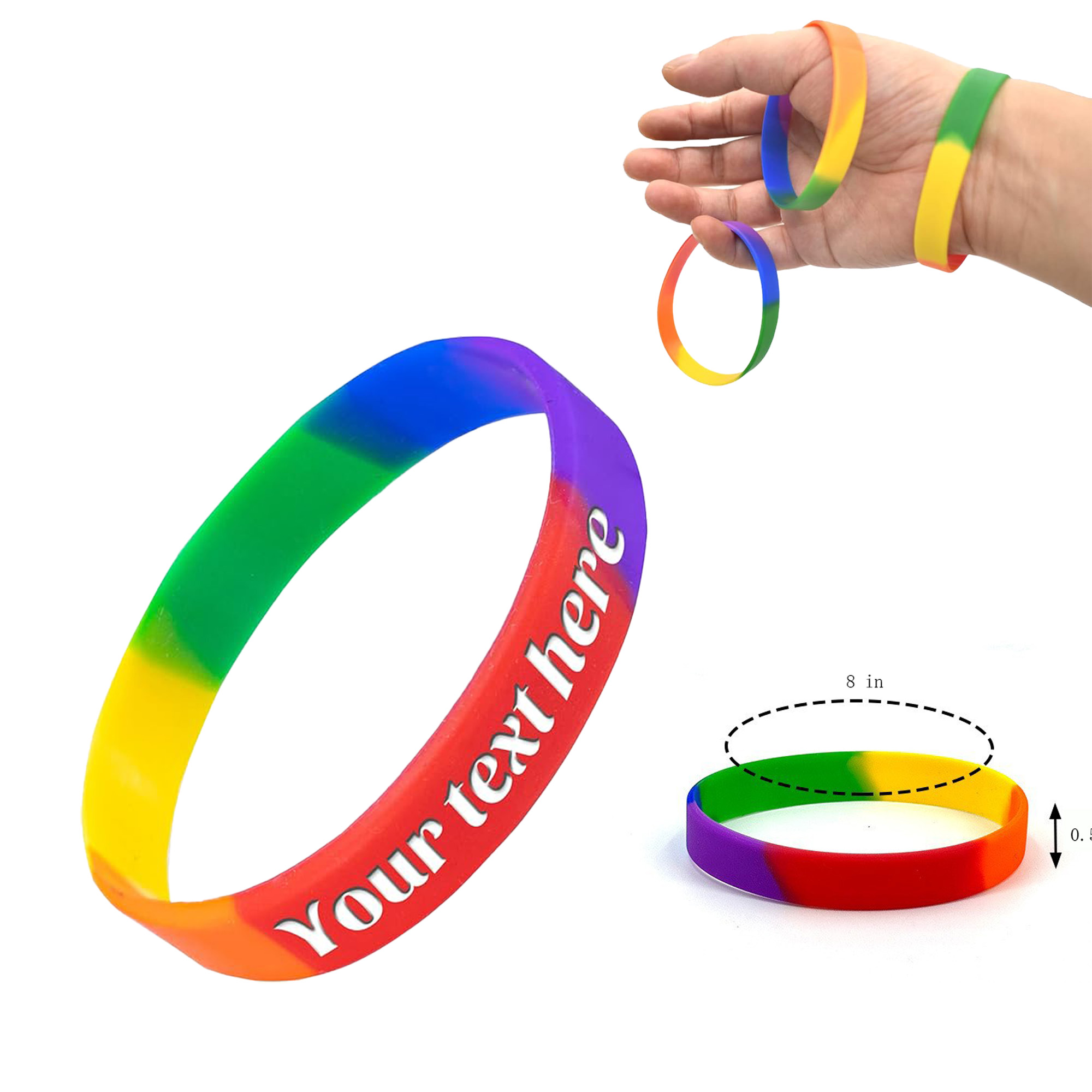 6-Color, 6-Section Silicone Wristband 2