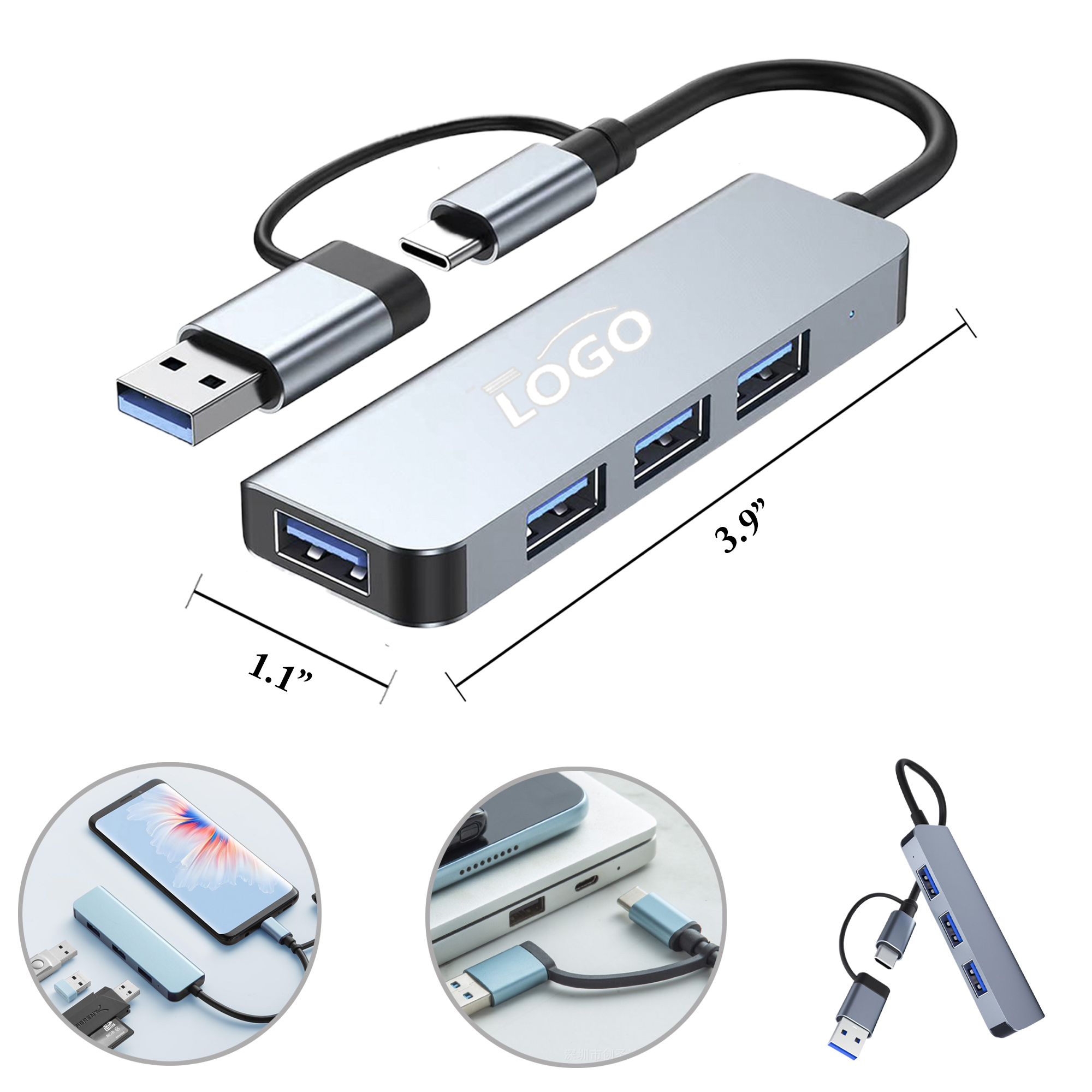 MOQ50 USB C Multiport Computer Hub Expansion 3