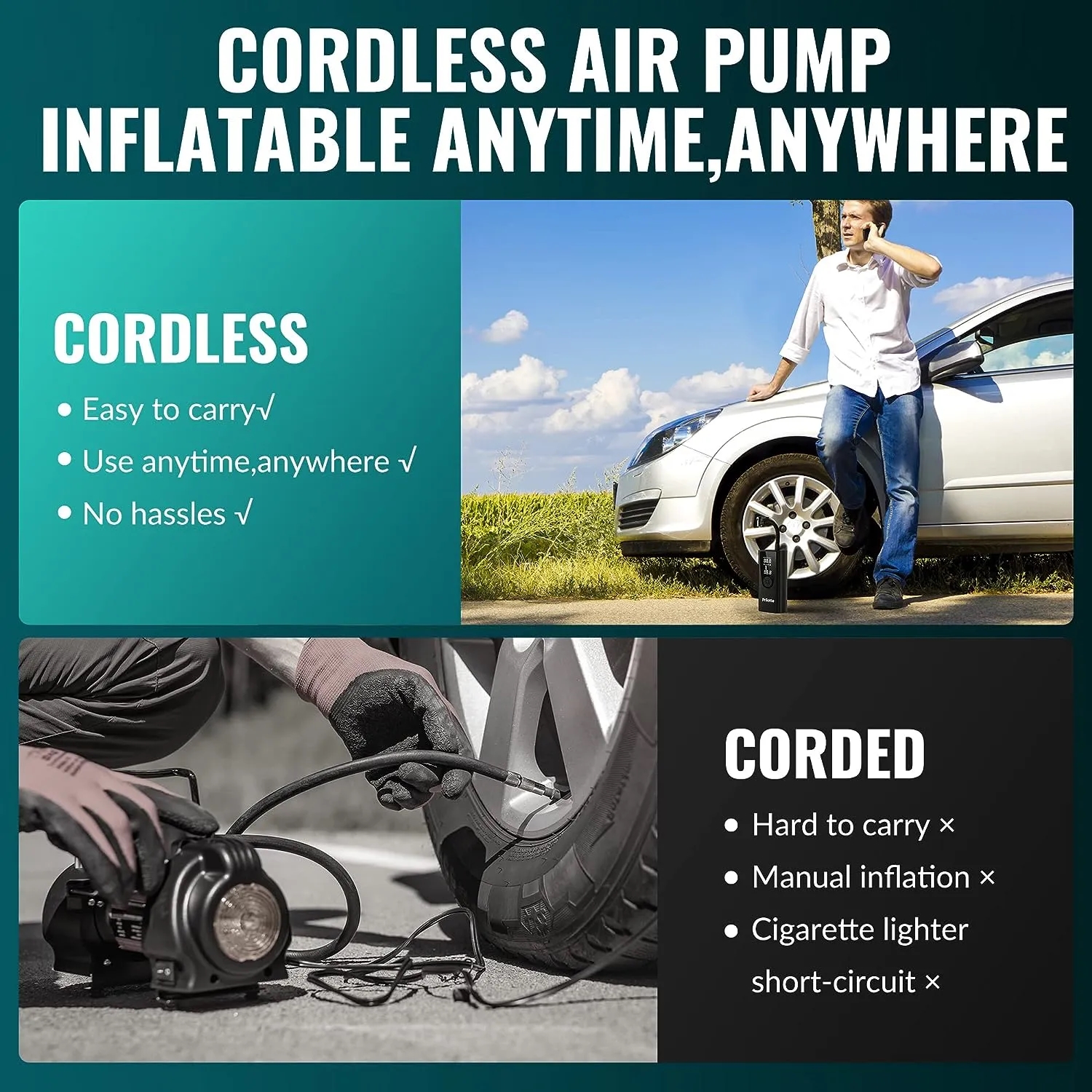 Portable Car Air Pump Compressor Tire Inflators 6