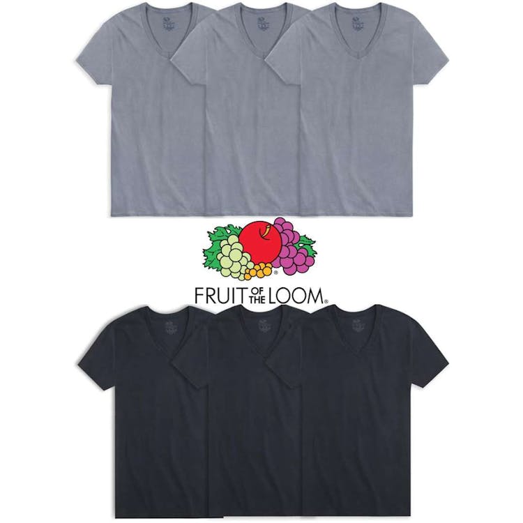 Fruit Of The Loom Men's Cotton V-Neck Undershirts - Size Small 6 Pack 2