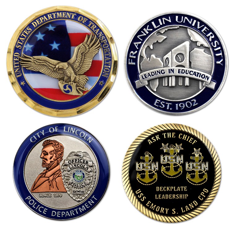 Die Struck Brass Challenge Coins (3D) 3