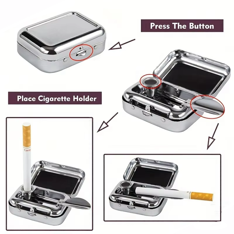 Mini Stainless Steel Metal Ashtray 5