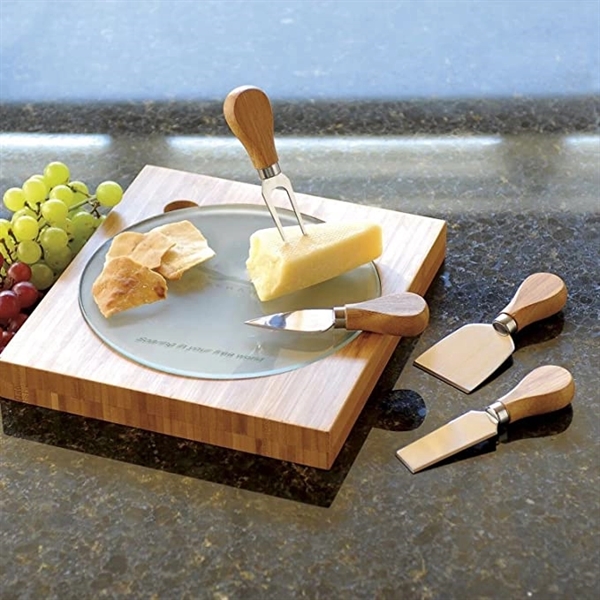 4 Pieces Set Cheese Knives with Bamboo Wood Handle 5