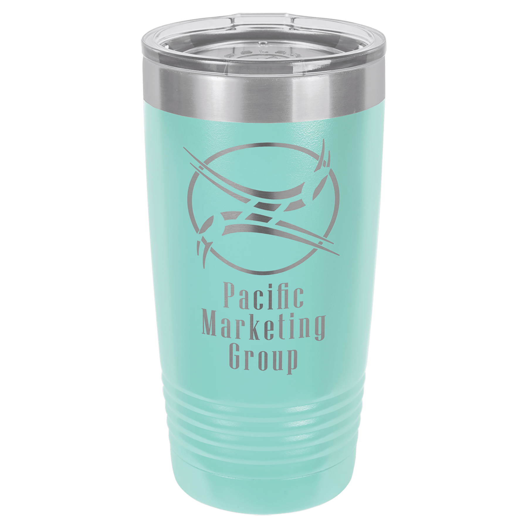Polar Camel 20 oz. Teal Vacuum Insulated Ringneck Tumbler with Clear Lid 2