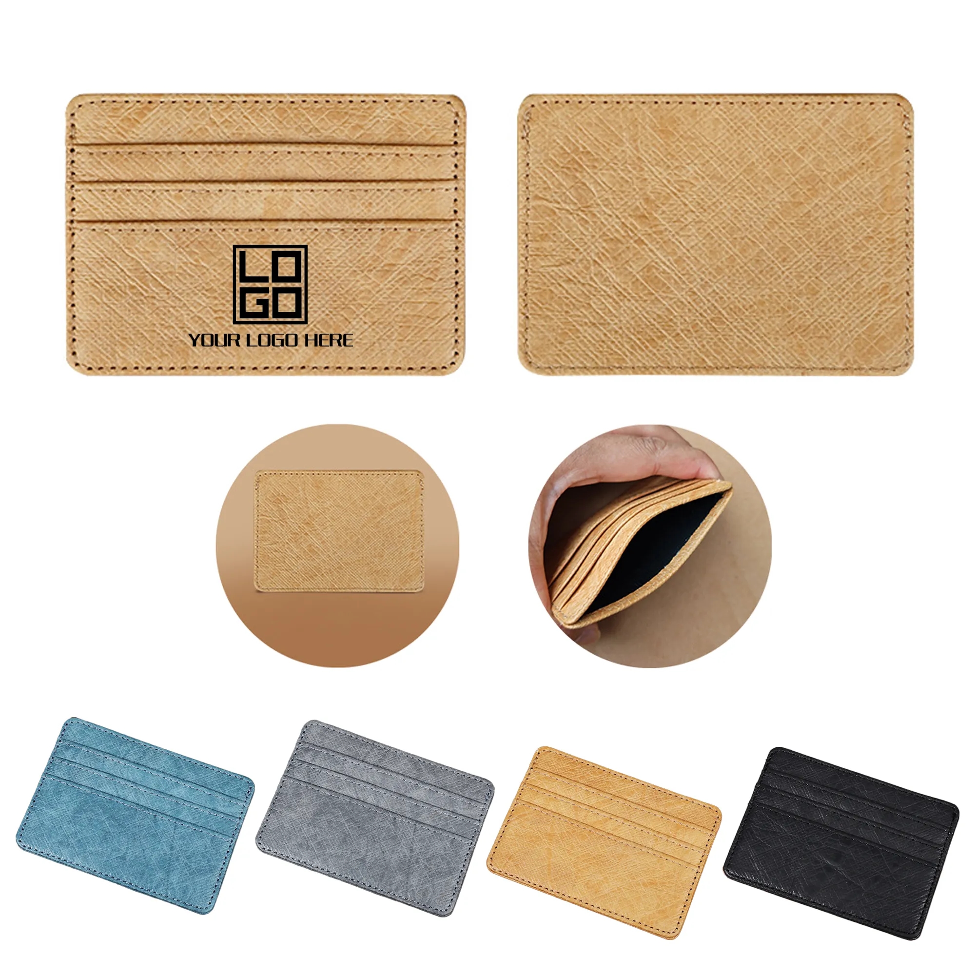 PU Leather Minimalist Wallet Card Holder MOQ30pcs 9