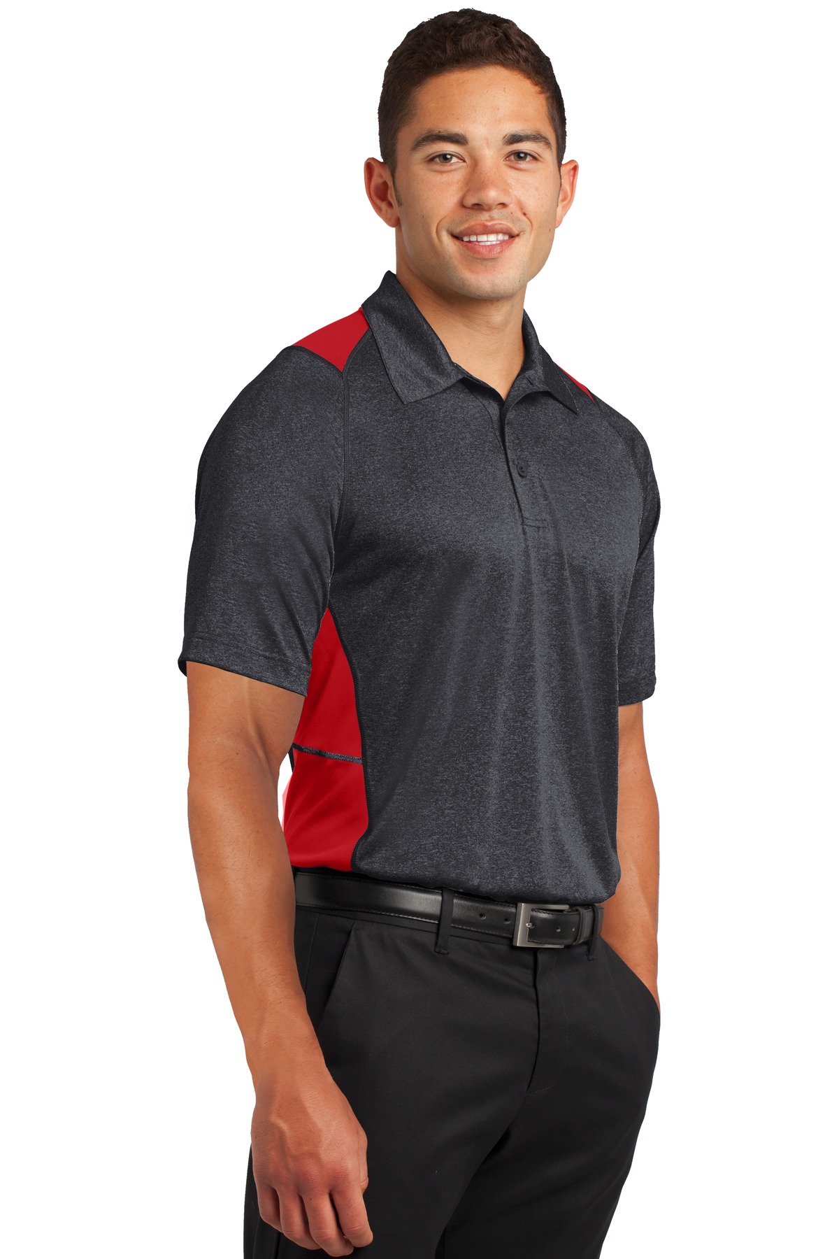 Sport-Tek® Heather Colorblock Contender Polo 45