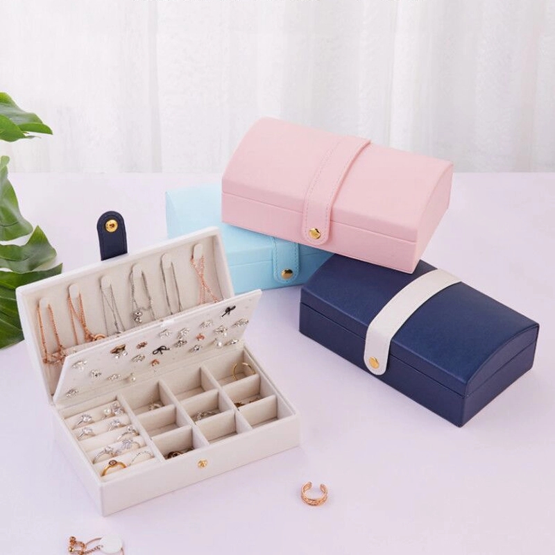 Custom PU Portable Travel Jewelry Organizer Storage Box 8