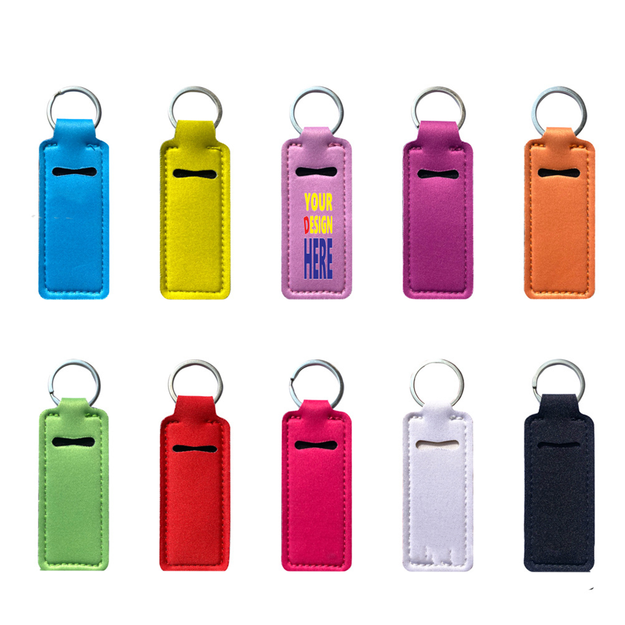 Full Color Custom Portable Outdoor Lipstick Caser With Keychain 2