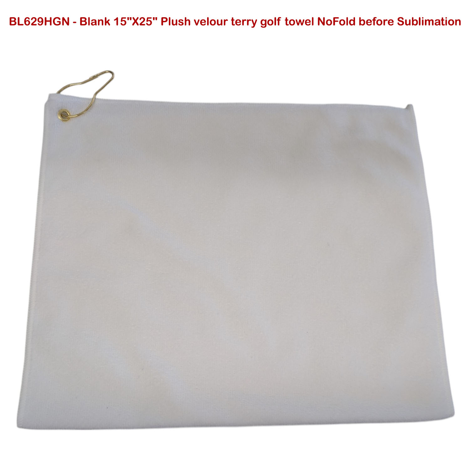 24 Hr Express Ship - Colored Velour Terry Cotton Blend Golf Towel, Finished size 15x25 8