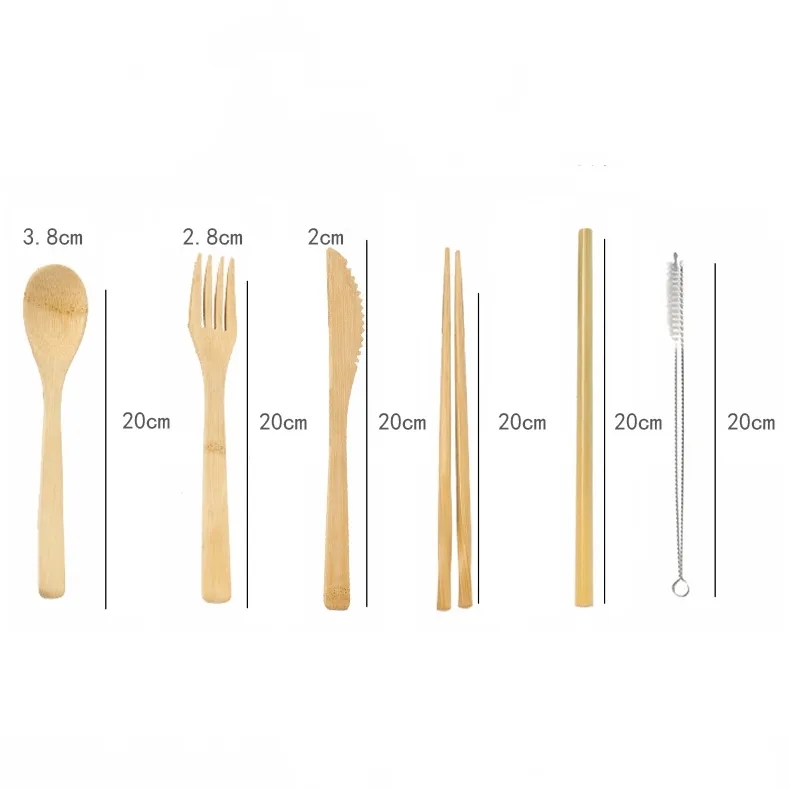 Bamboo Cutlery Travel Set 3