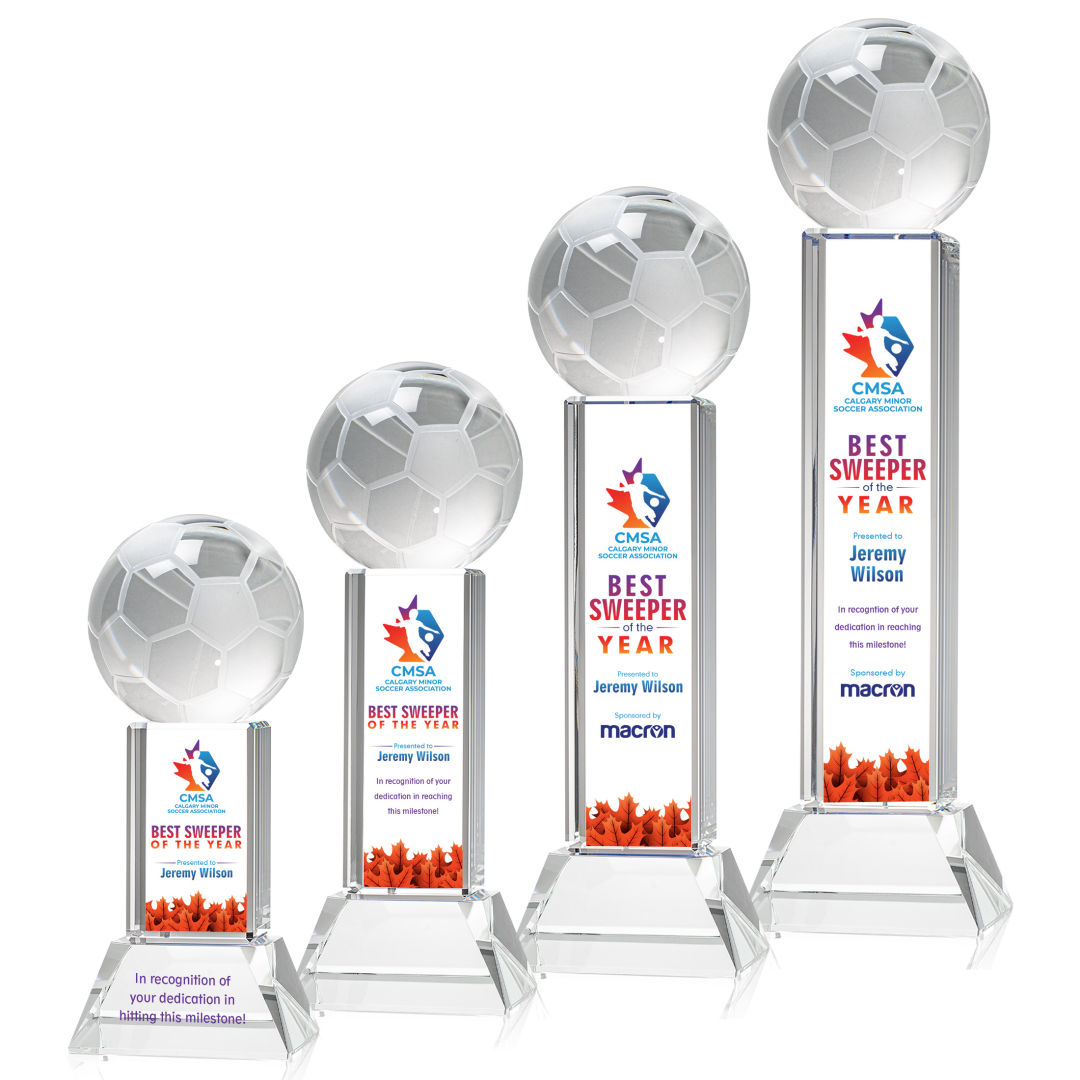 Soccer Ball VividPrint™ Award on Stowe - Clear