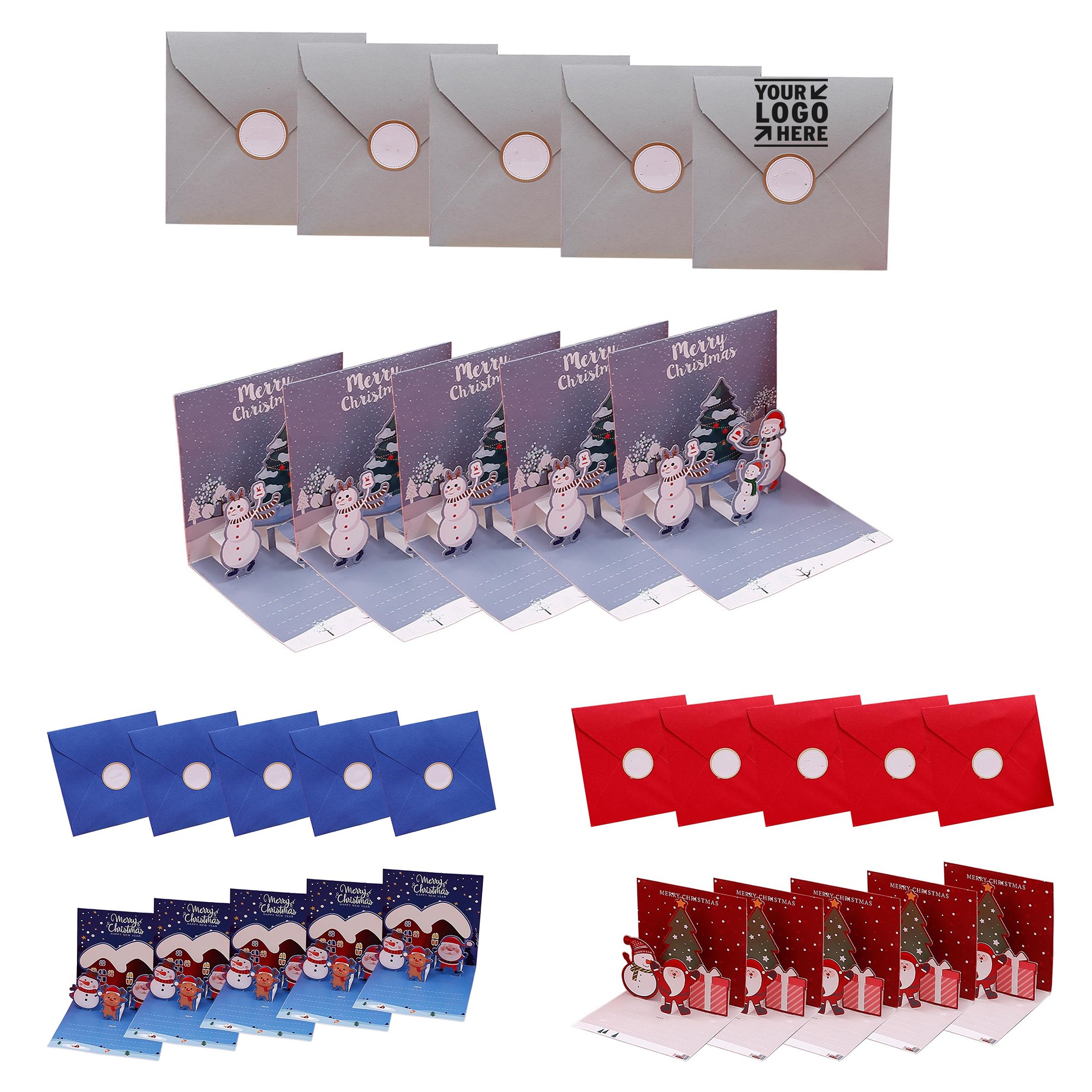 3D Christmas Card with Envelope 2