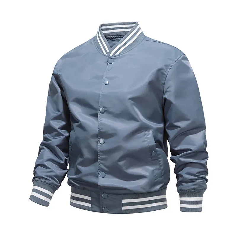 Men's Striped Trim Varsity Bomber Jacket 6