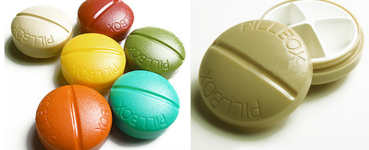 Four Grid Capsule Shaped Pill Box 6