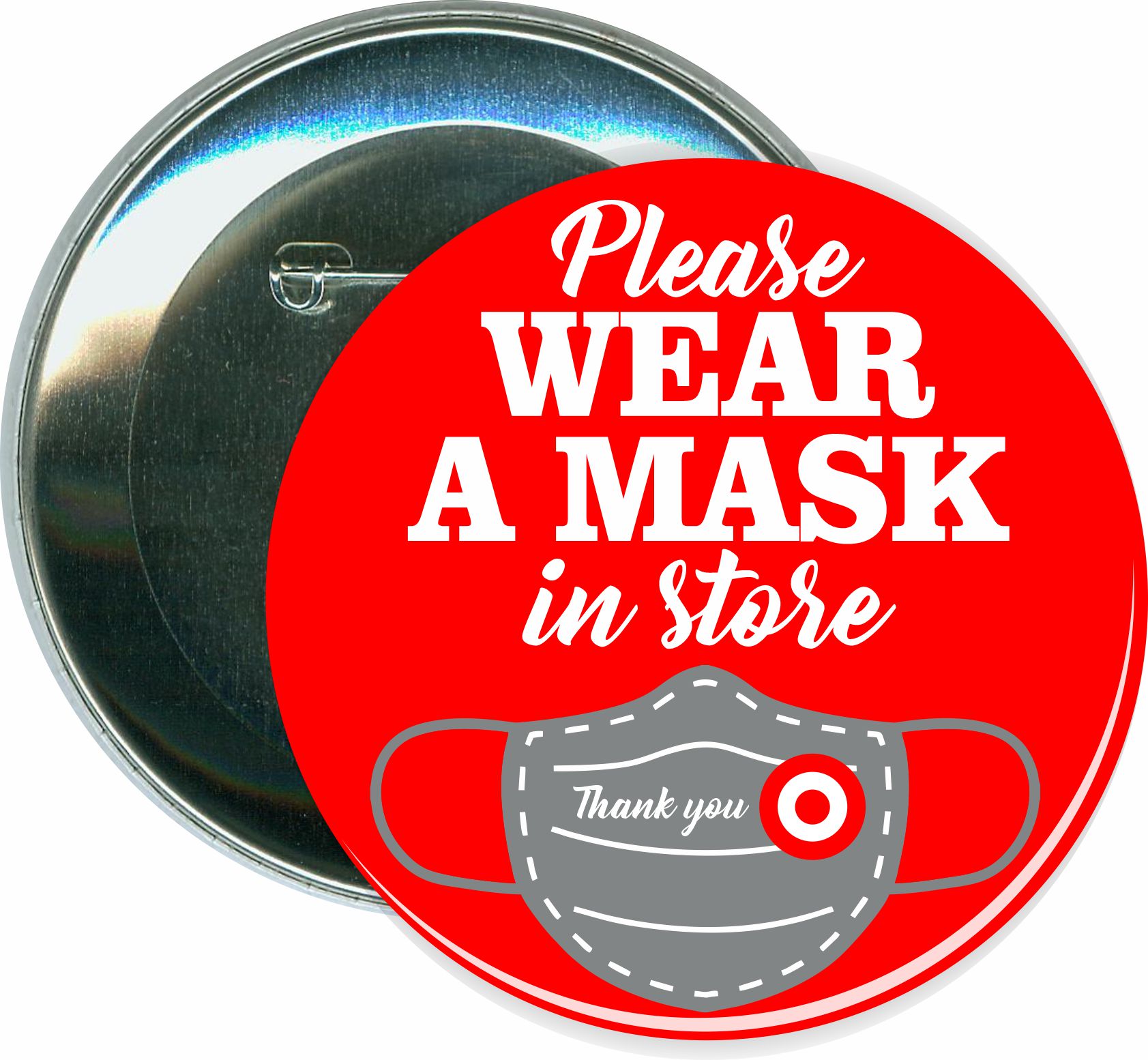 Please Wear a Mask in Store, COVID-19, Coronavirus Button