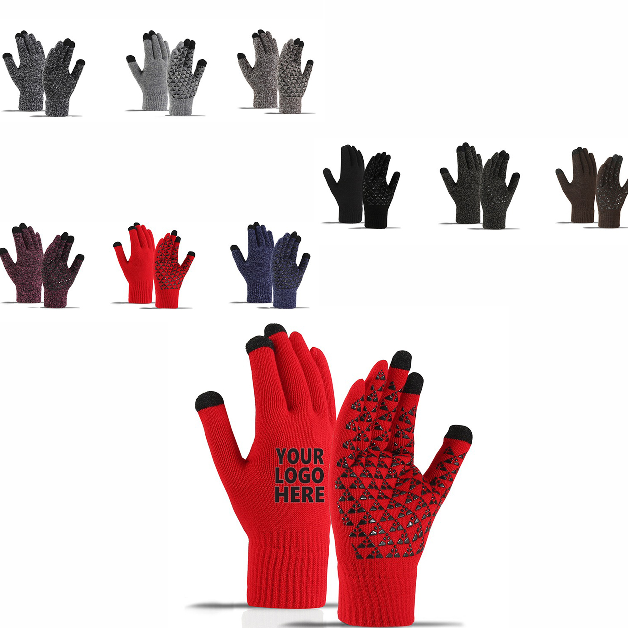 Touch Screen Cold Weather Thermal Warm Knit Glove MOQ 1pcs 2