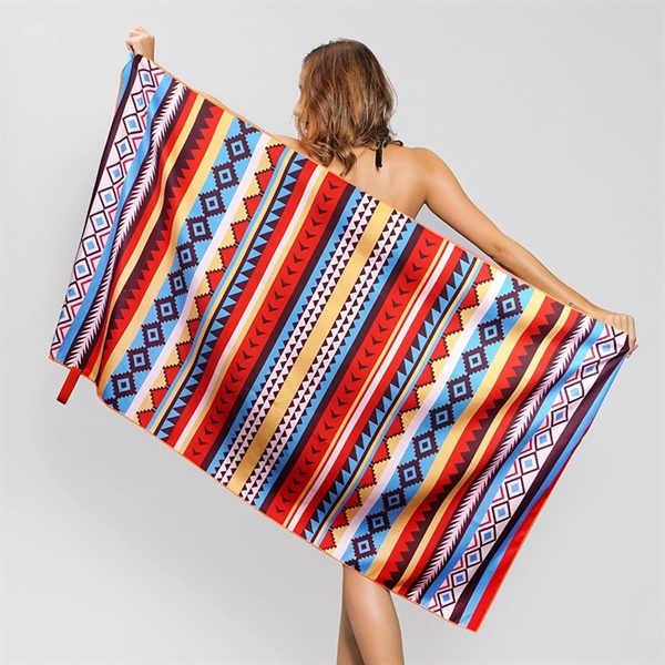 Full Color Imprint Quick Dry Micro Fiber Beach Blanket Towel 6