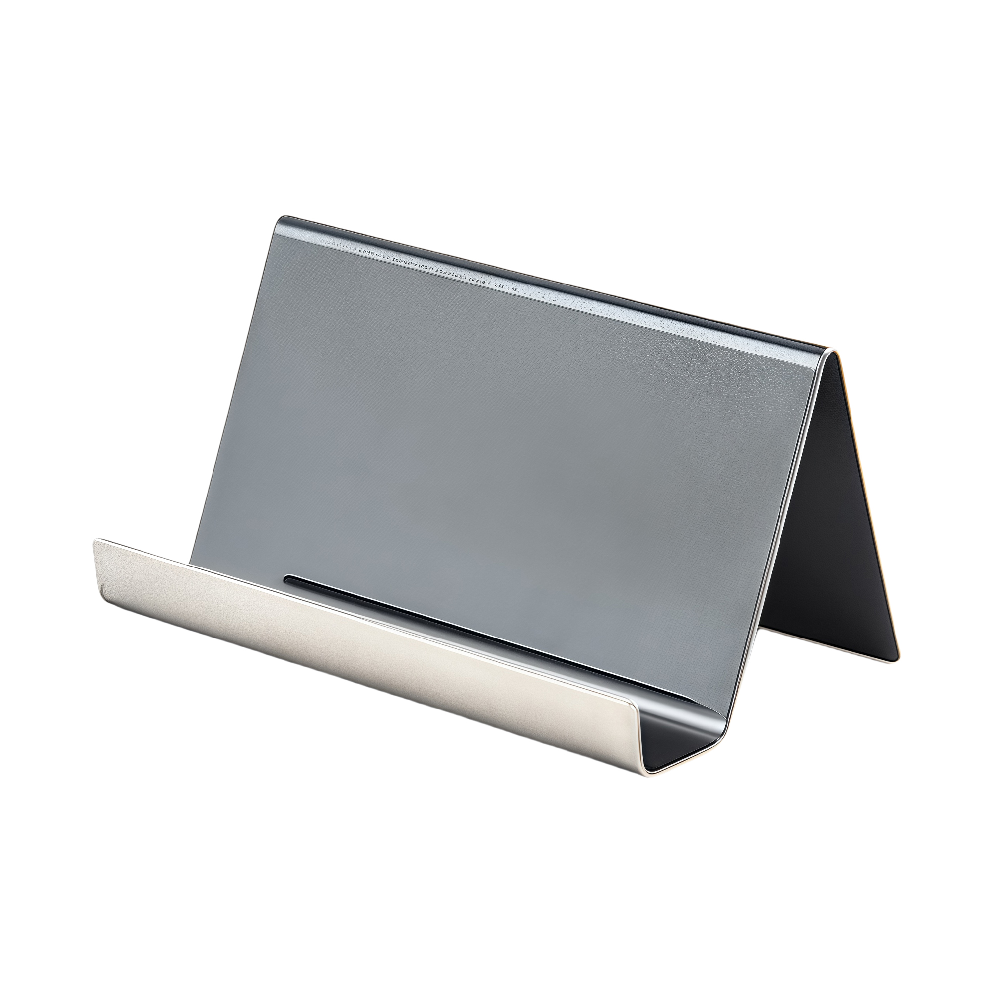 Stainless Steel Business Card Holder for Desk - Creative Office Nameplate Card Stand with Phone Slot 5