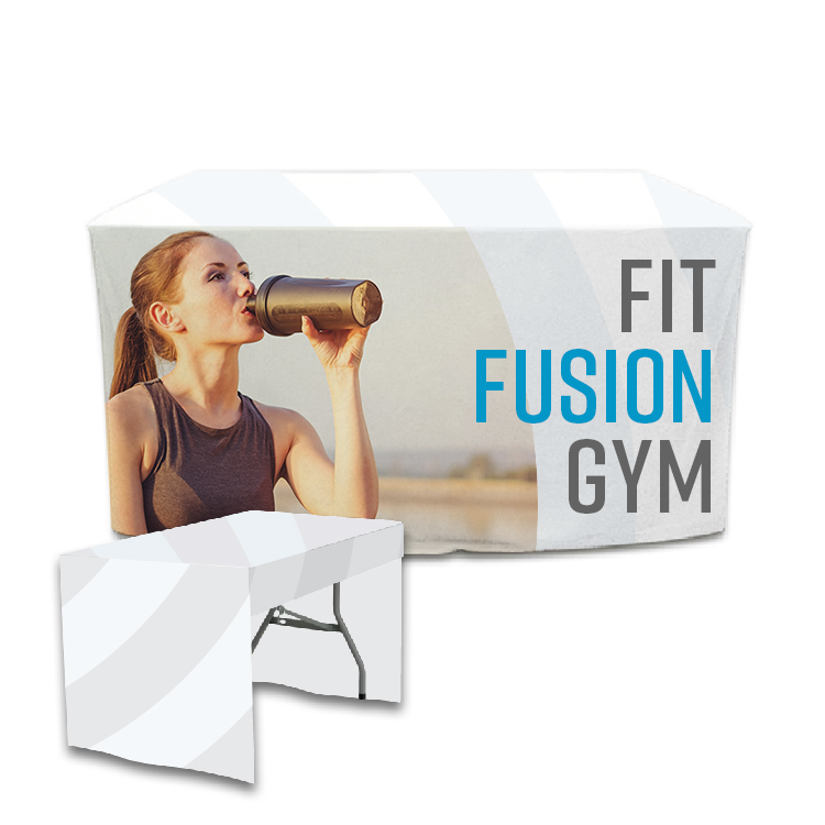 4 ft. x 24 in. 3 Sided Fitted PolyPoplin™ Table Cover 1