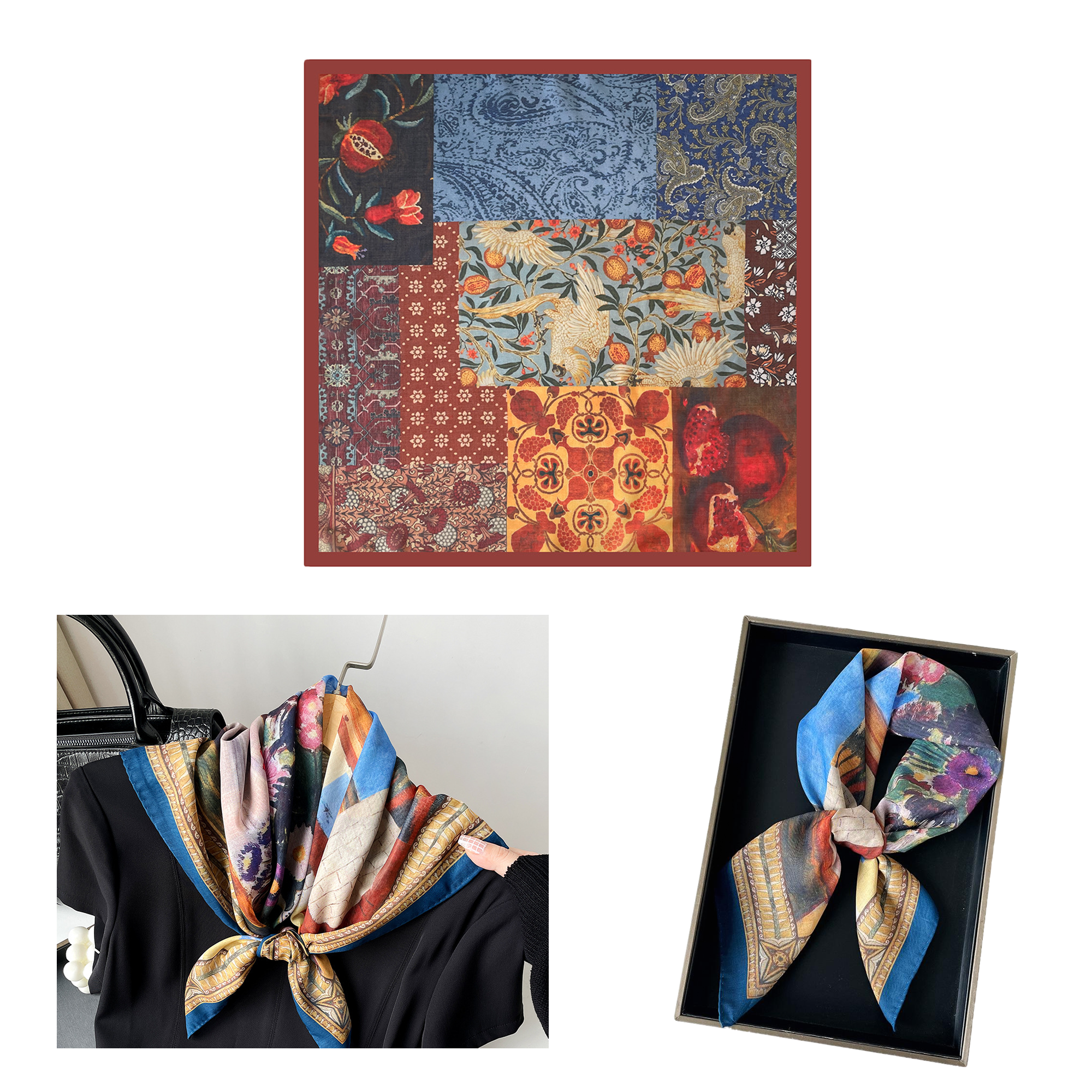 Custom-Made Mulberry Silk Decorative Scarf 1