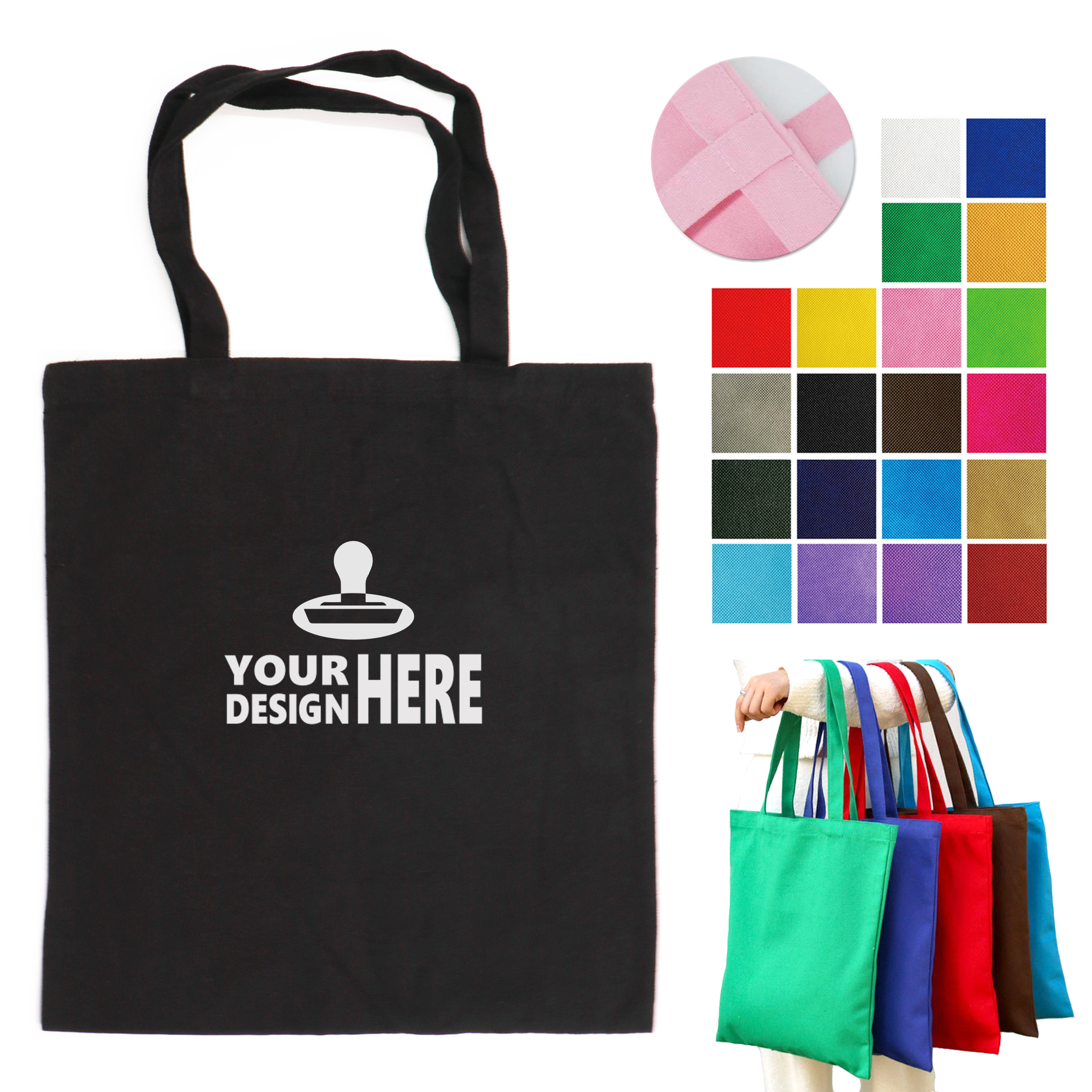 Reusable Custom Canvas Grocery Tote Bags 1