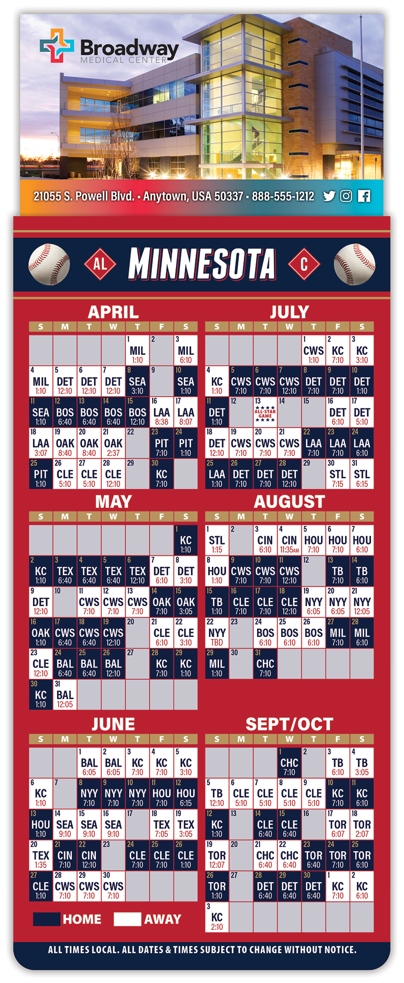 Magna-Card Business Card Magnet - Baseball Schedules (3.5 x 9) 1