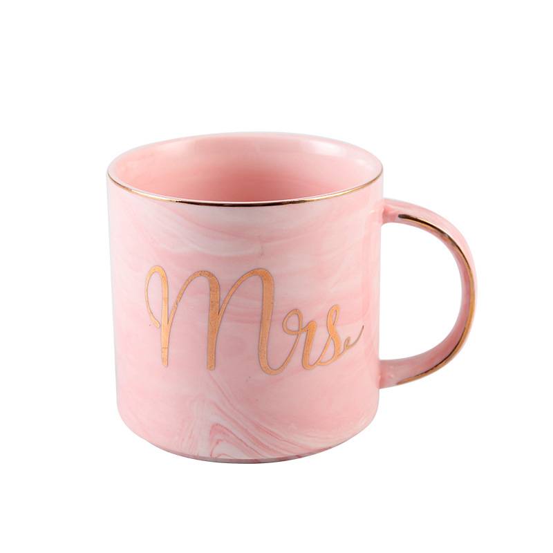 13.5Oz Marble patterned ceramic mug 1