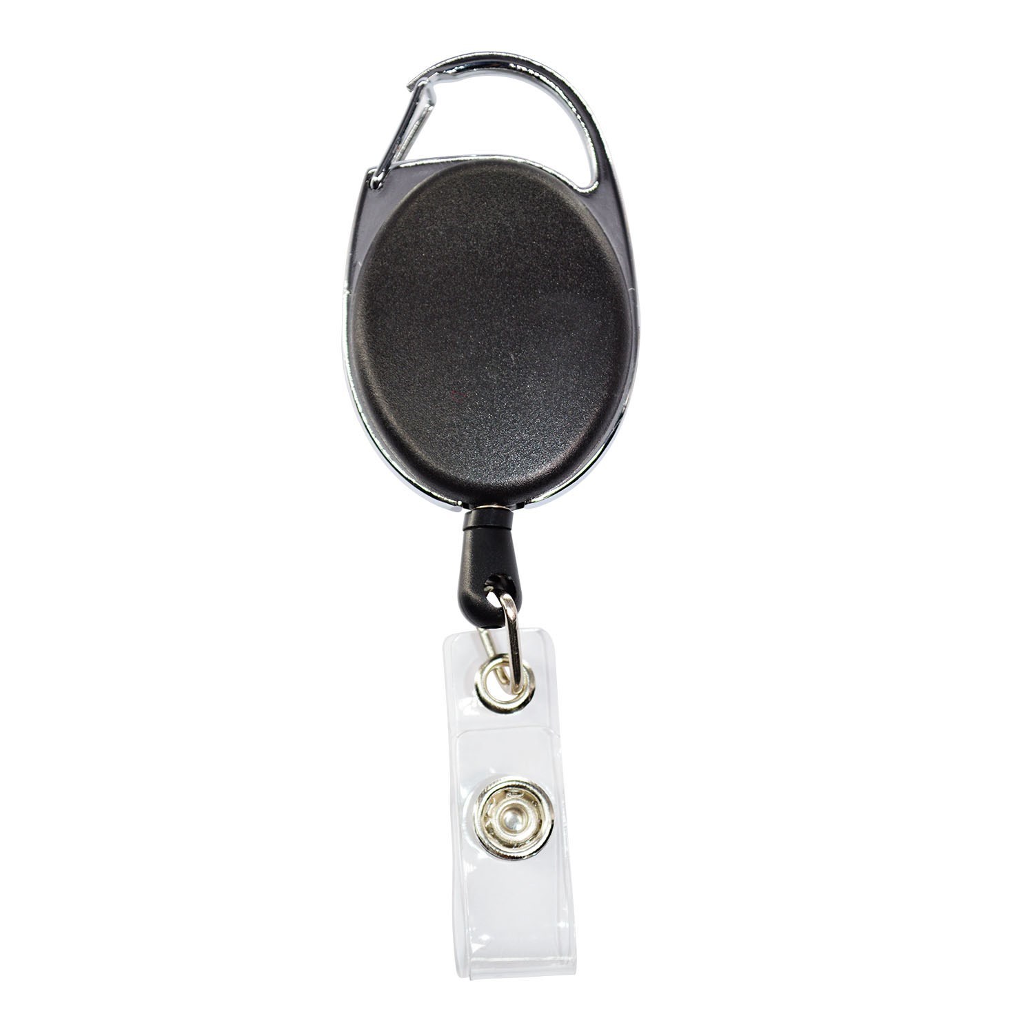 Front Concave Surface Oval Carabiner Badge Reel w/ Belt Clip