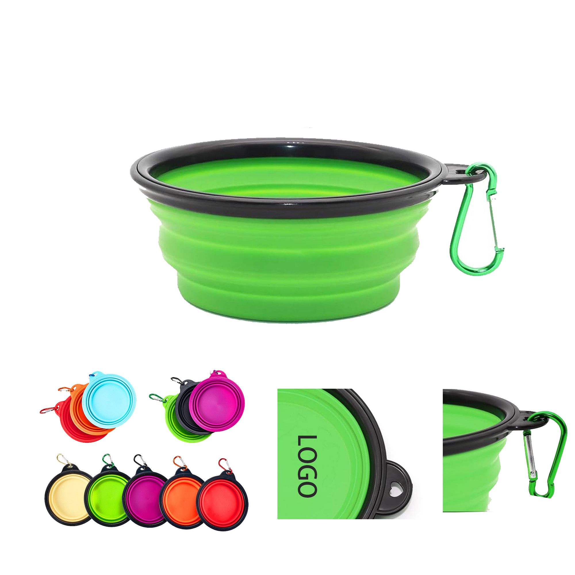 Large Portable Outdoor Pet Silicone Folding Bowl 2