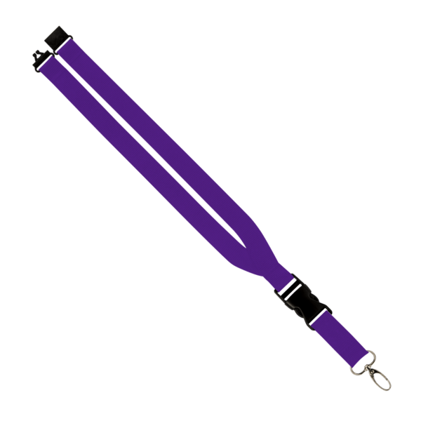 Maverick 1" Polyester Lanyard w/ Slide Buckle Release, Silver Metal Oval & Convenience Release 9