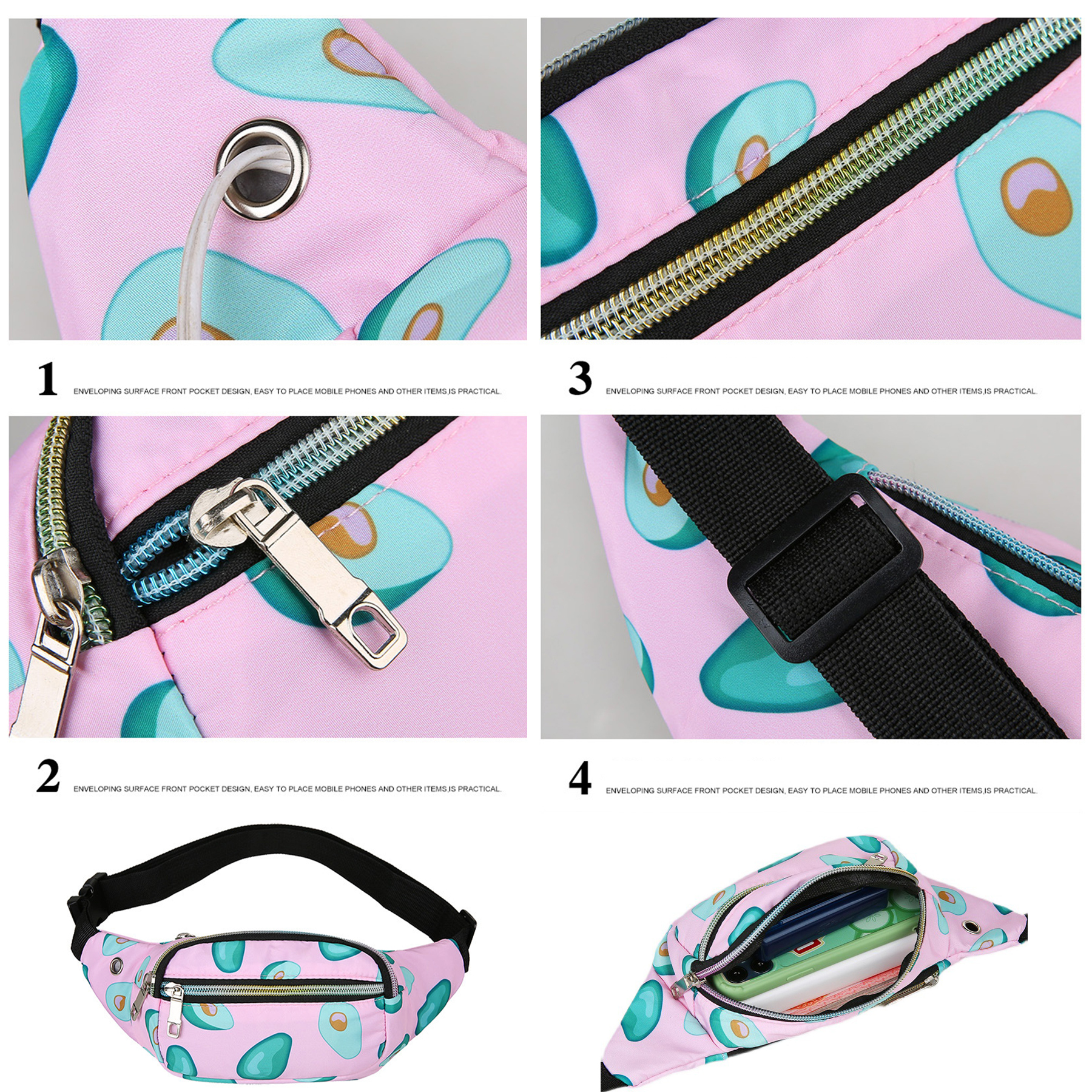 Nylon Crossbody Waist Funny Pack Adjustable  Large Capacity 9