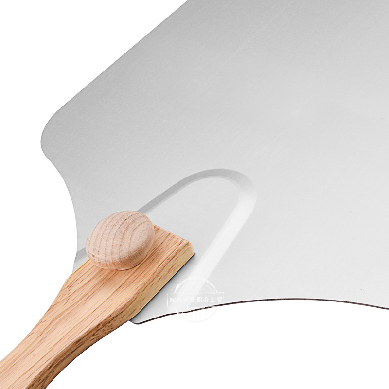 12 Inch with Foldable Wood Handle Stainless Steel Pizza Rocker Cutter 4