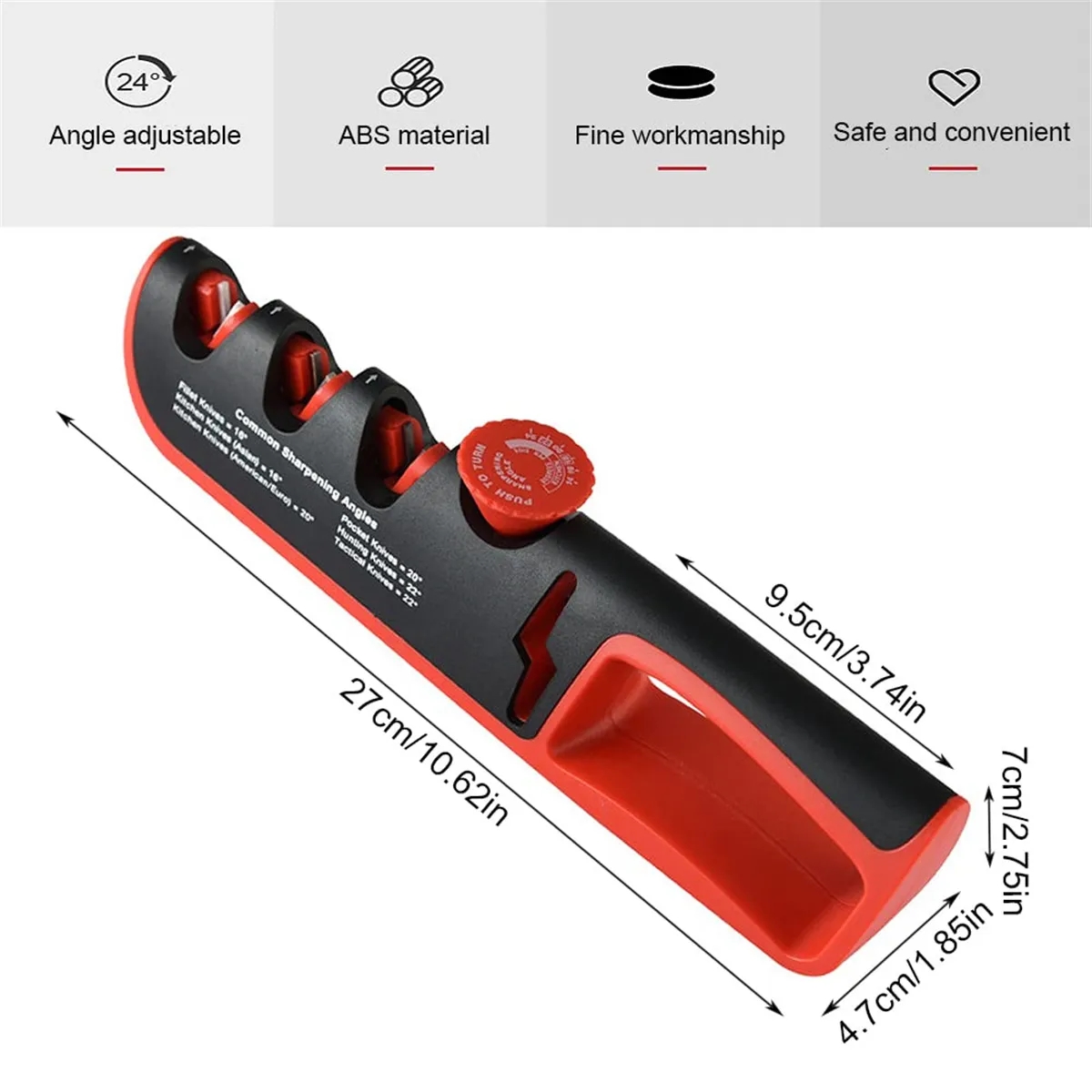 4-in-1 Manual Knife Sharpener with Adjustable Angle Knob 7
