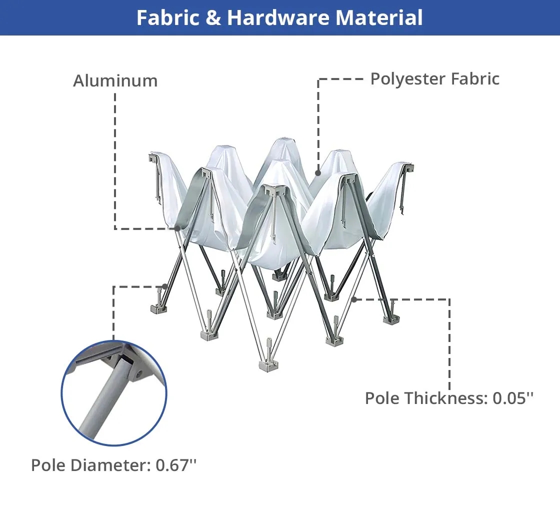 Fabric Pop Up Straight Display - Hardware only 2