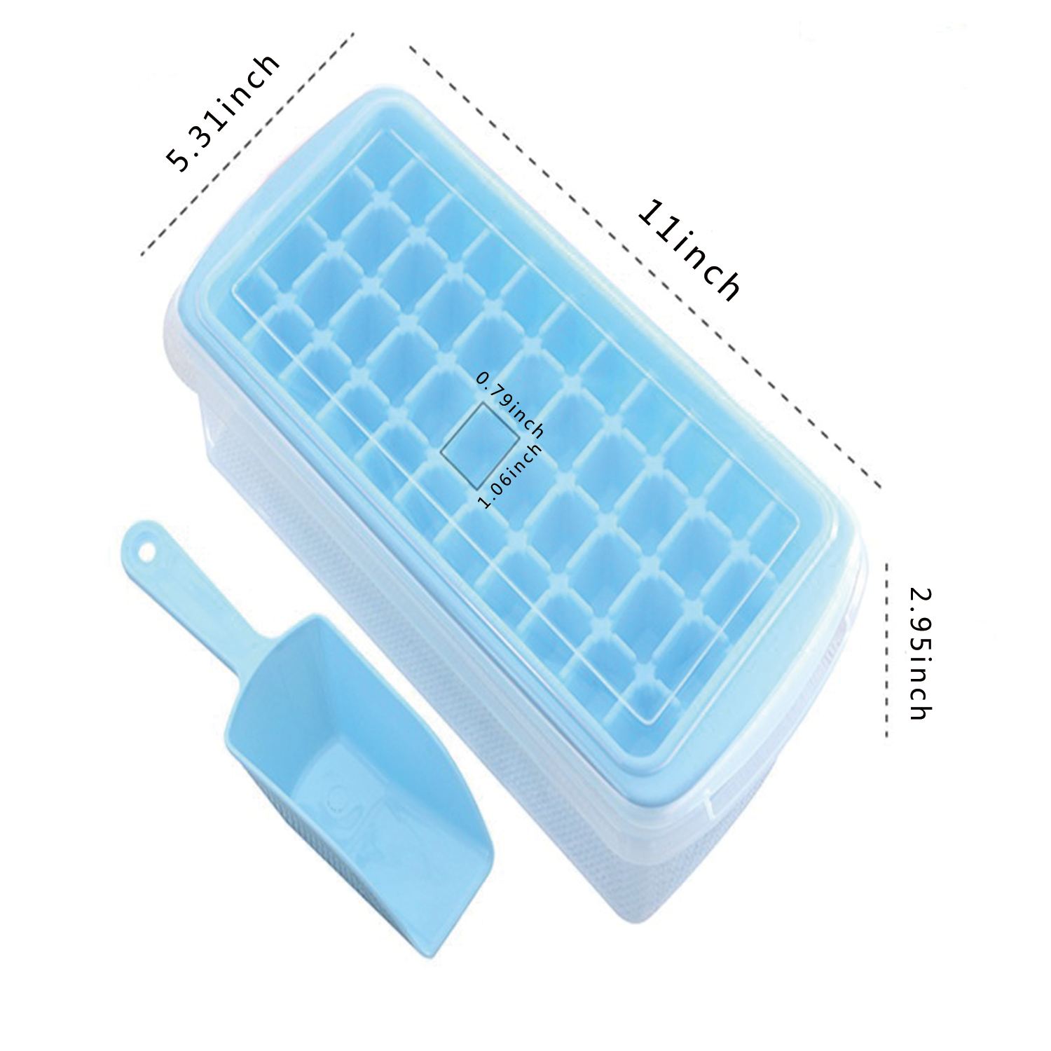 Ice Cube Tray With Lid & Bin 2