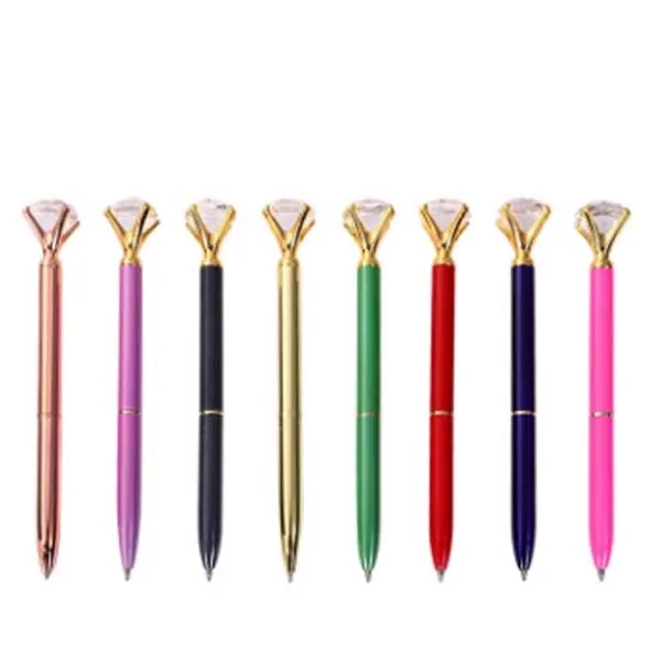 Retractable Diamond Pen Crystal Metal Ballpoint 3